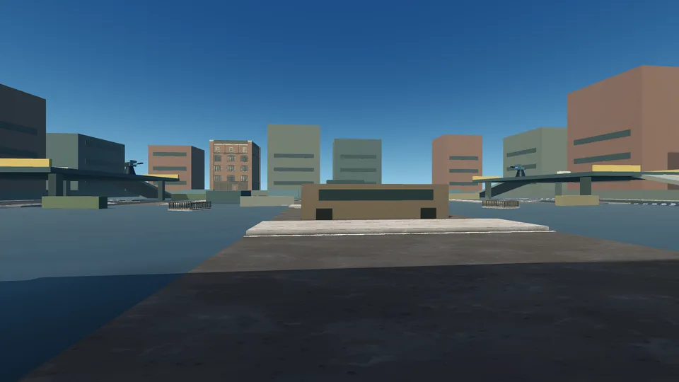 Street-level view across the Downtown Lockdown arena