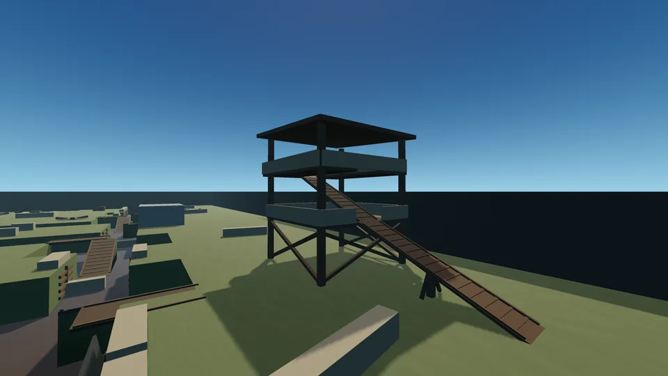 The two-level sniper tower in Normandy Trench Arena