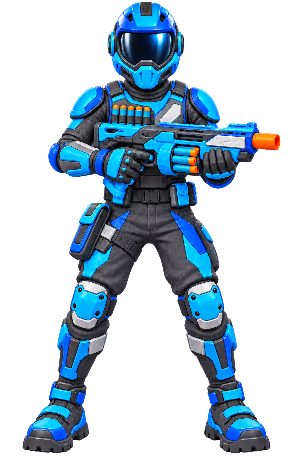 Blue foam arena competitor