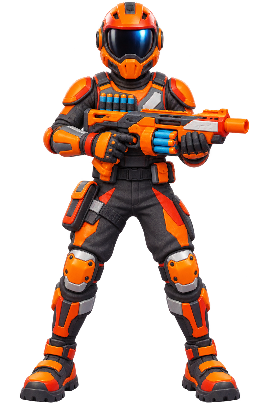 Orange foam arena competitor
